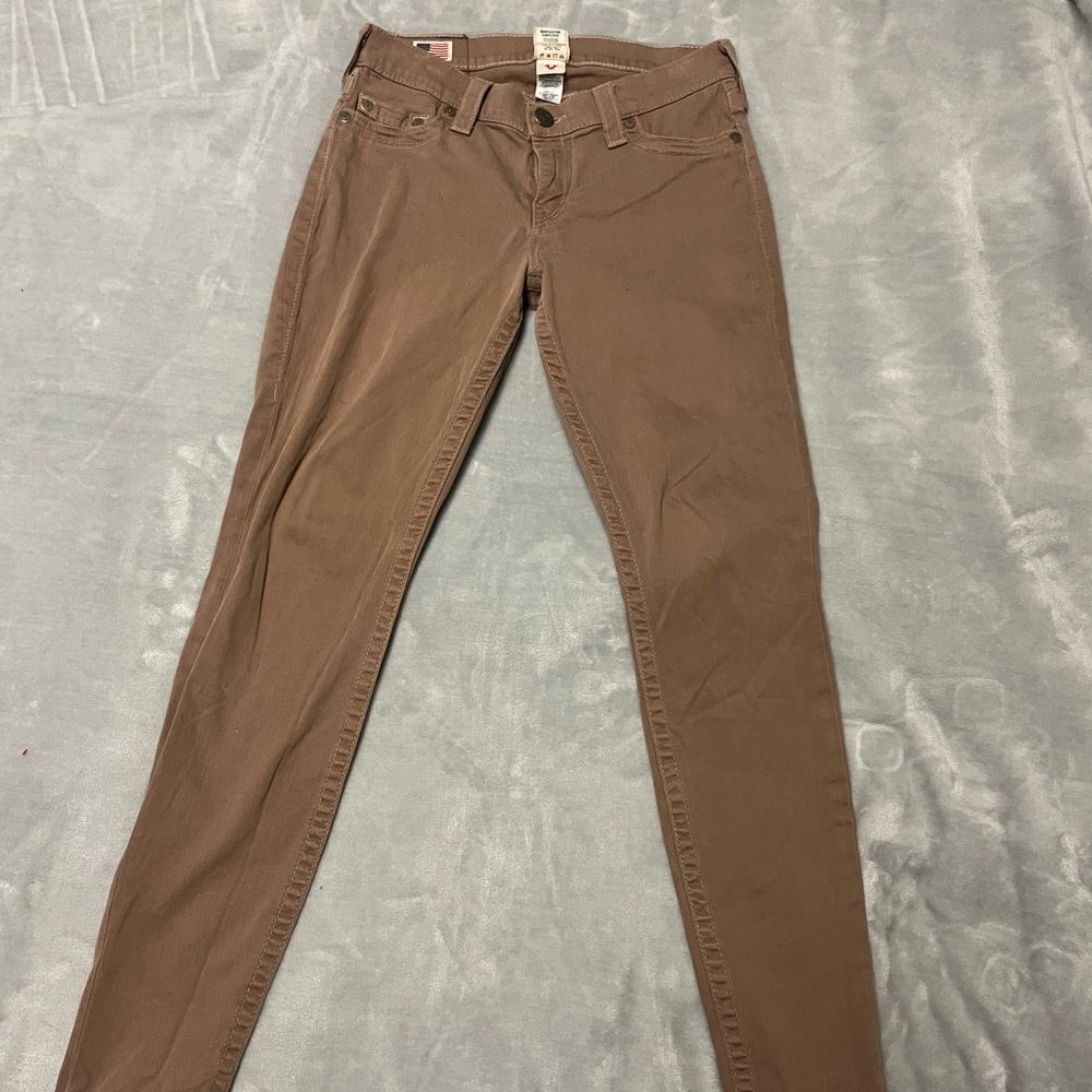 True Religion Brown Skinny Jeans